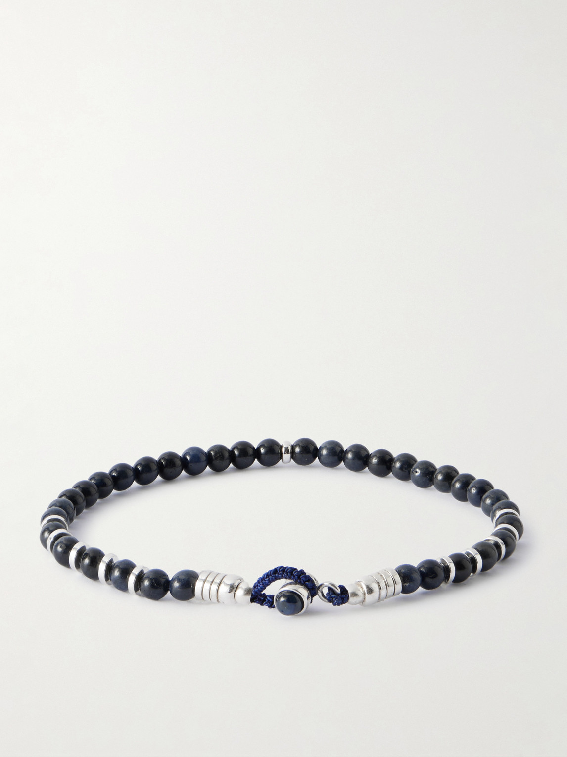 Mikia Circle4 Sterling Silver, Sapphire And Shell Beaded Bracelet In Black