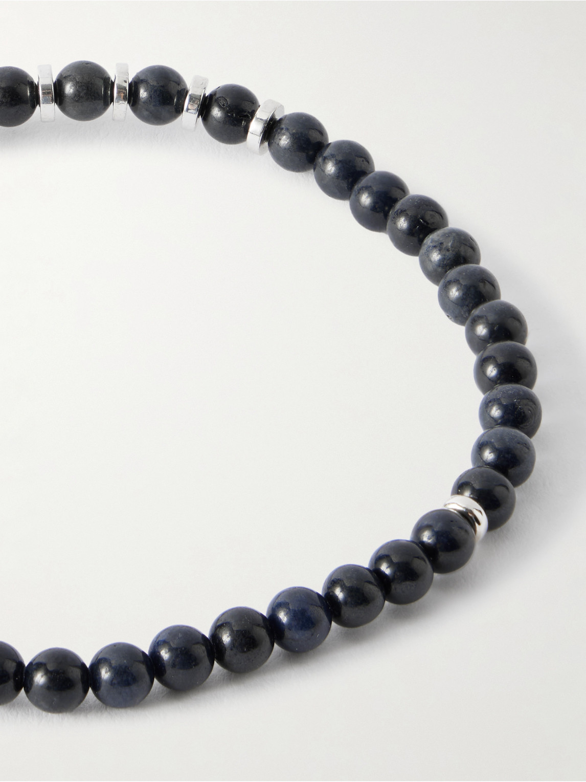 Mikia Circle4 Sterling Silver, Sapphire And Shell Beaded Bracelet In Black