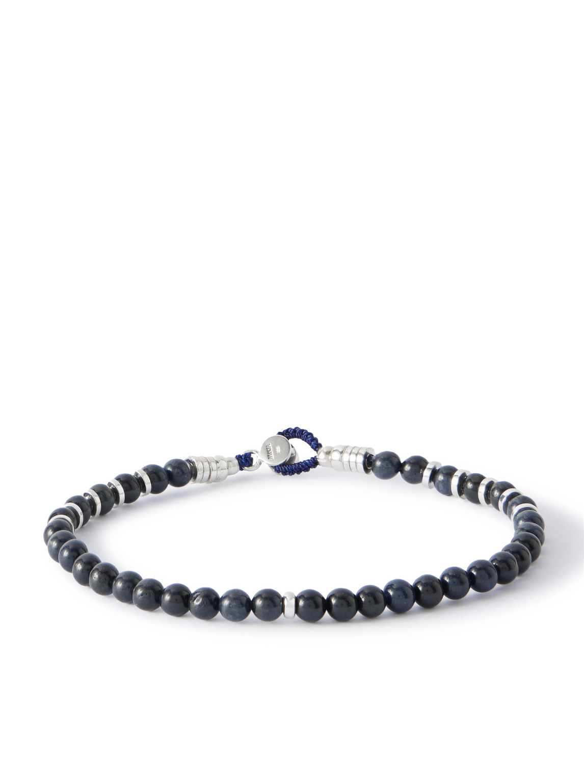 Mikia Circle4 Sterling Silver, Sapphire And Shell Beaded Bracelet In Black