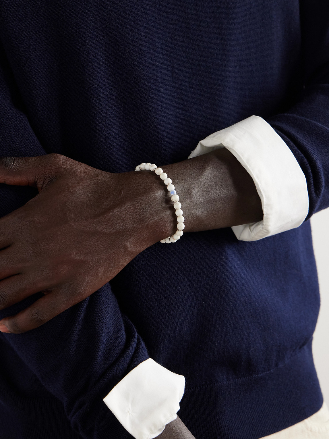 Mikia Circle 8 Sterling Silver And Magnesite Bracelet In White