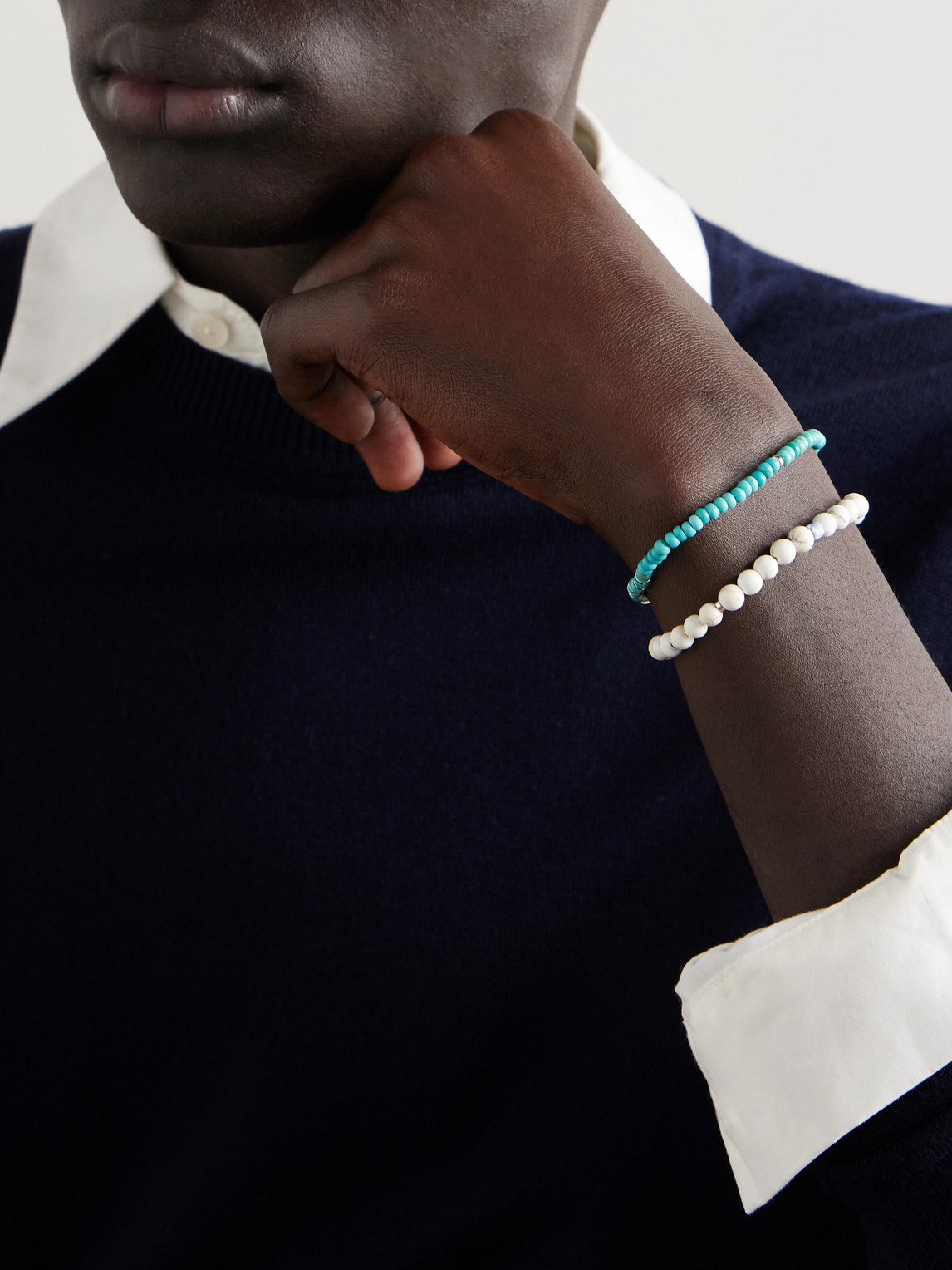 Mikia Circle 8 Sterling Silver And Magnesite Bracelet In White