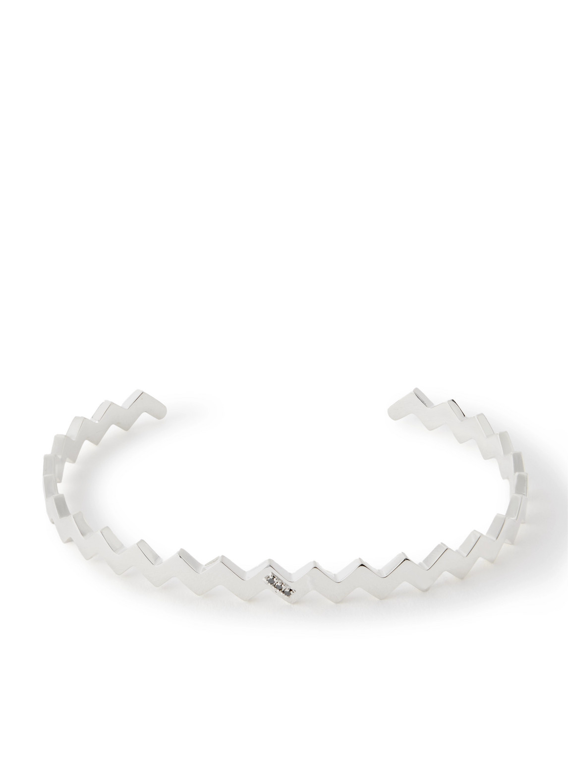 Mikia Snake Sterling Silver Diamond Cuff