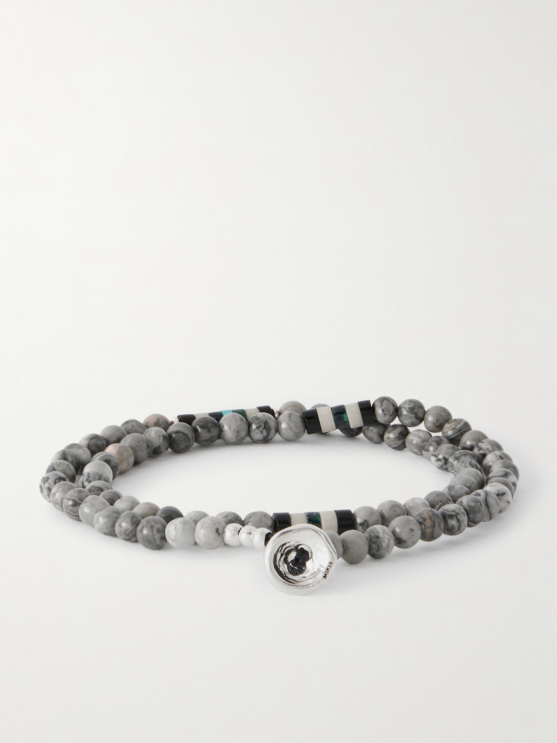 Mikia Sterling Silver Jasper Bracelet In Silver