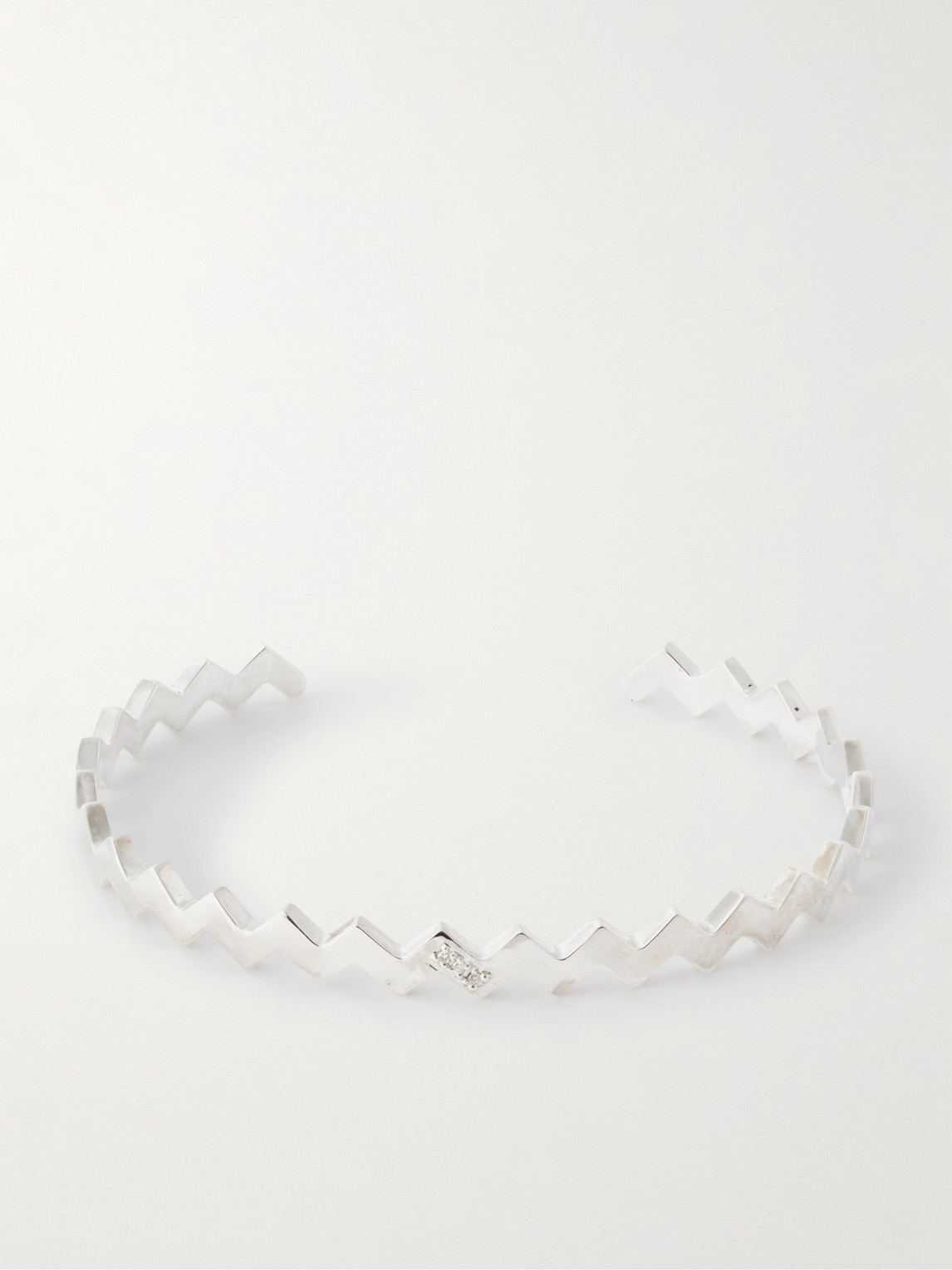 Mikia Sterling Silver Diamonds Bangle