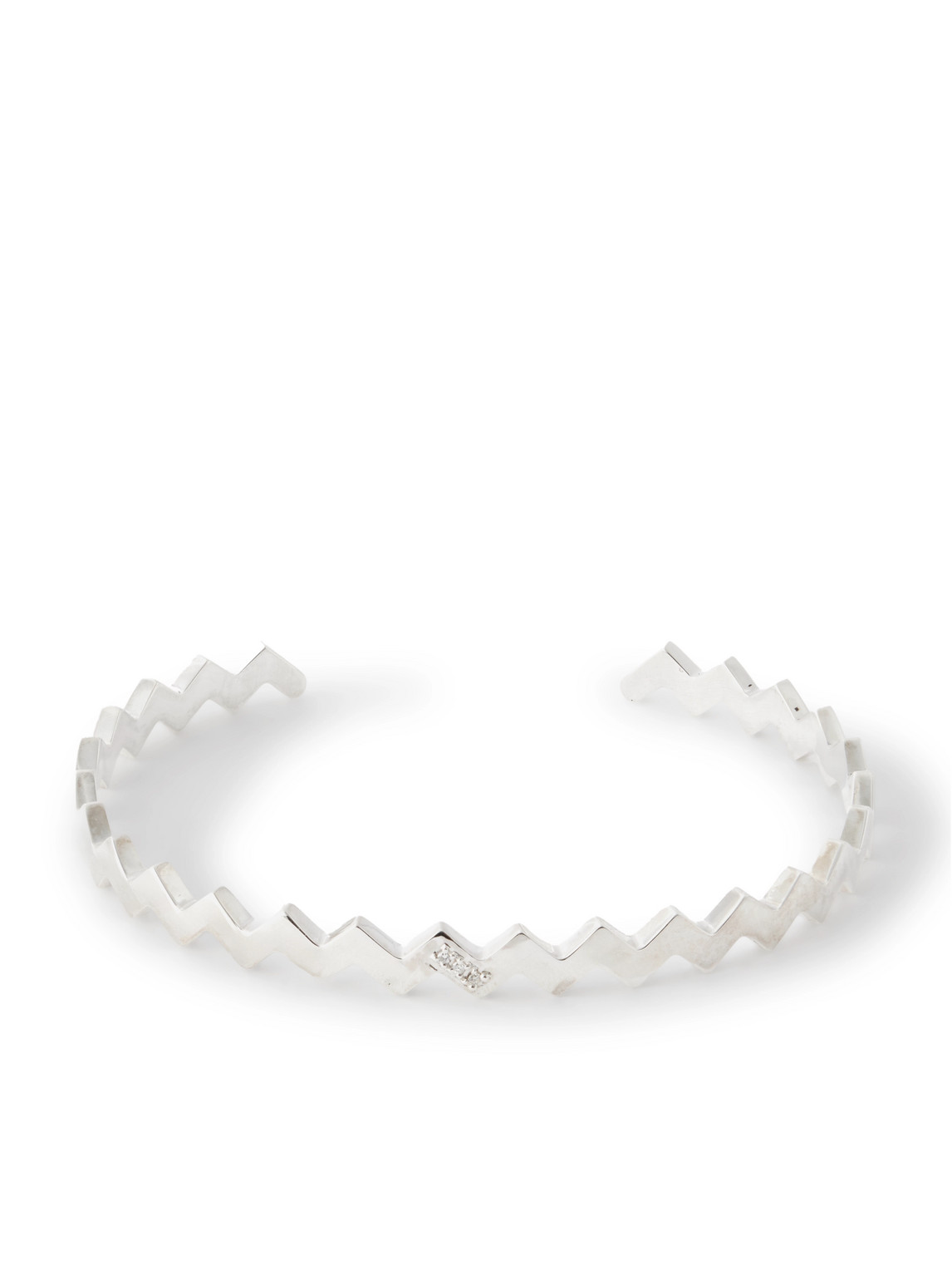 Mikia Sterling Silver Diamonds Bangle