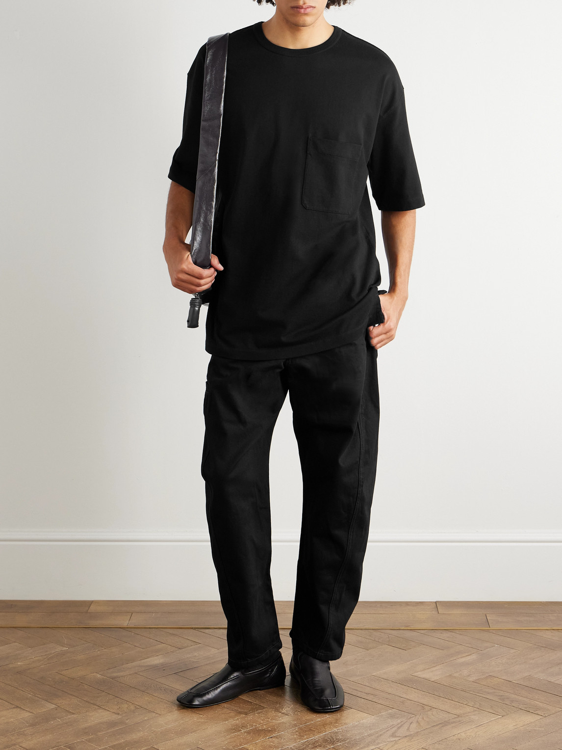 Lemaire Cotton-jersey T-shirt In Black
