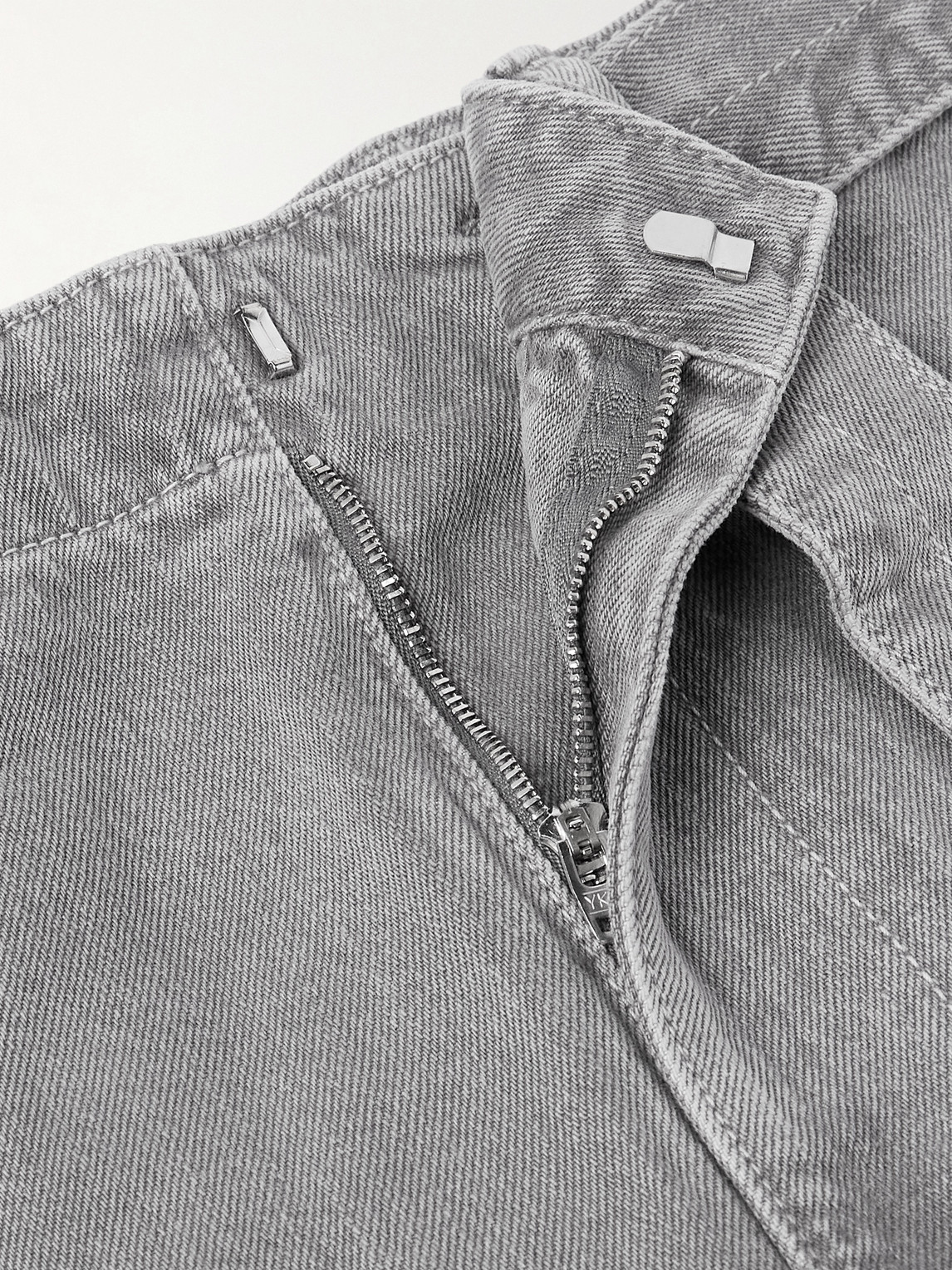 Lemaire Twisted Wide-leg Belted Jeans In Gray