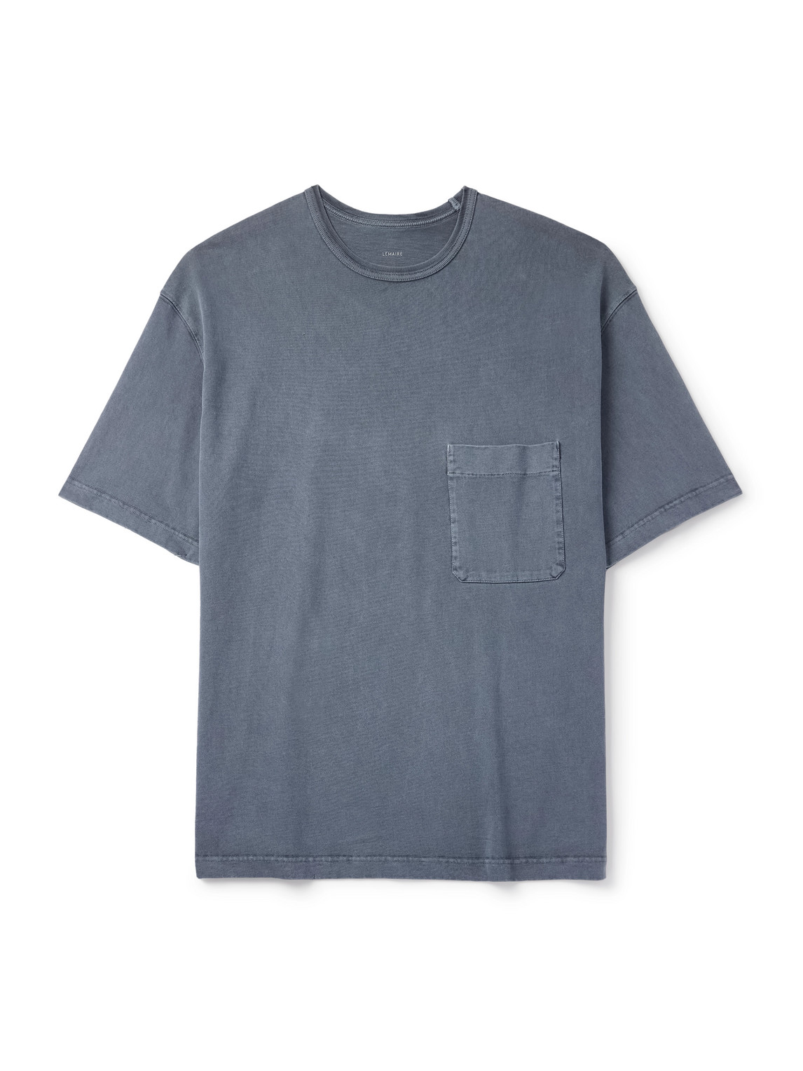 Lemaire Garment-dyed Cotton-jersey T-shirt In Blue