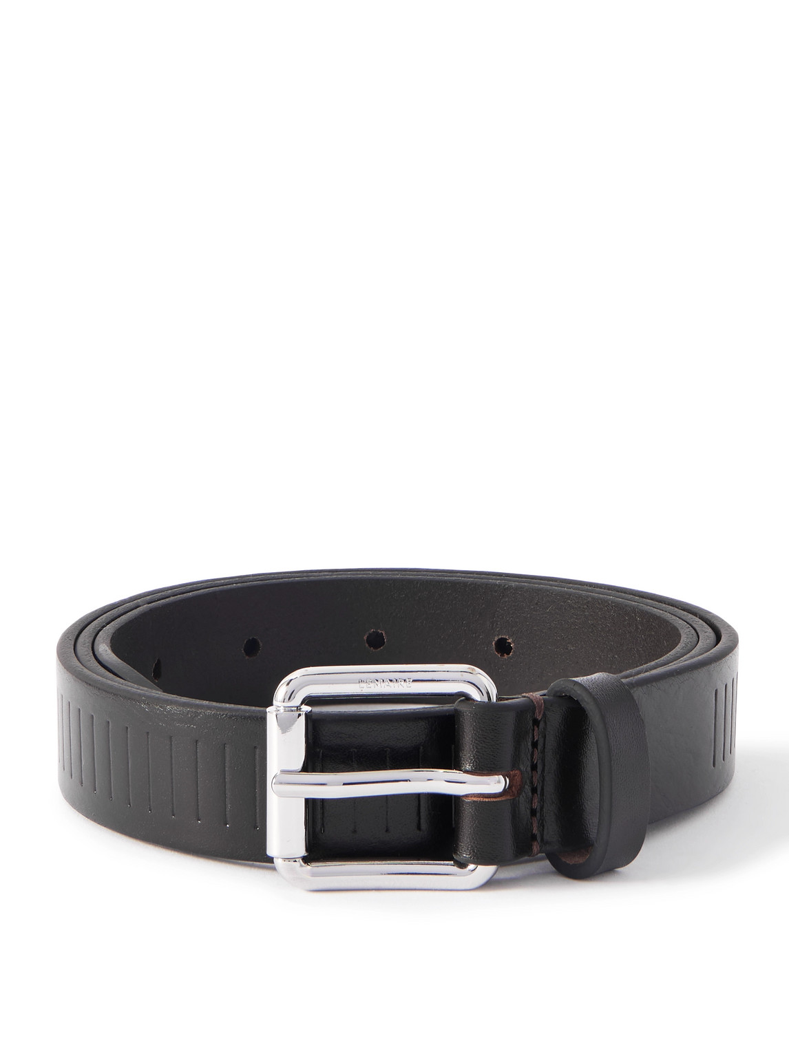 Lemaire Rail 2.5cm Debossed Leather Belt In Brown