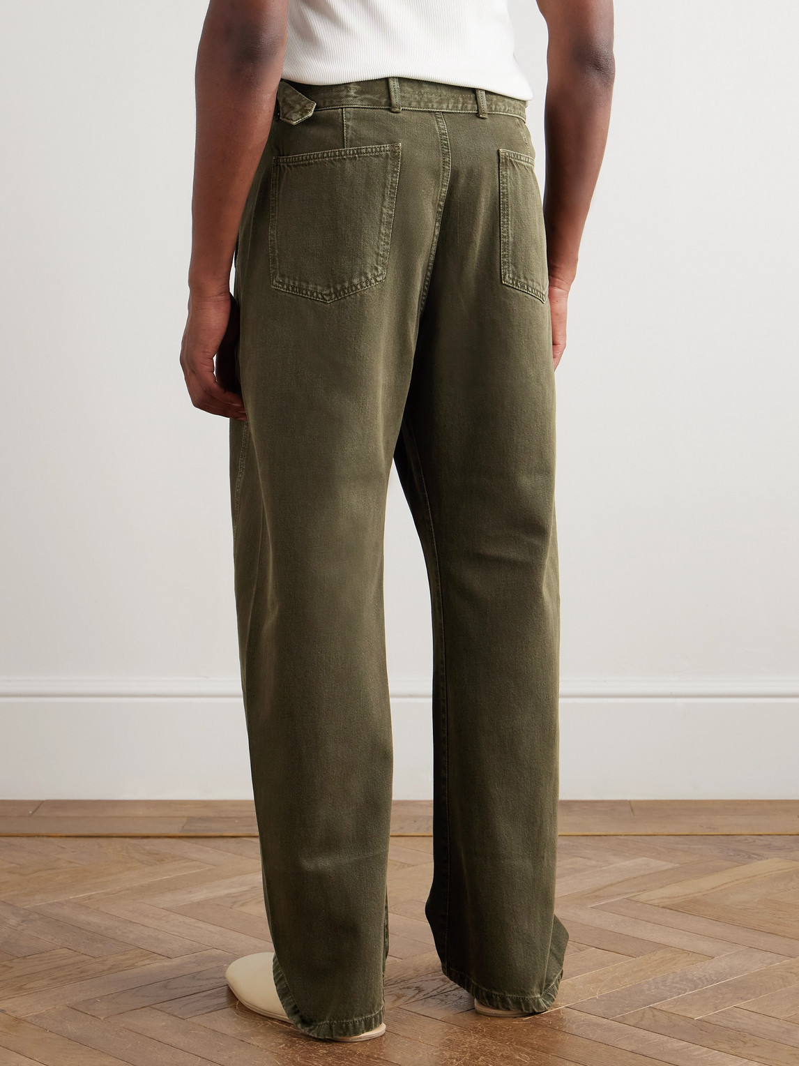 Lemaire Twisted Wide-leg Belted Jeans In Green