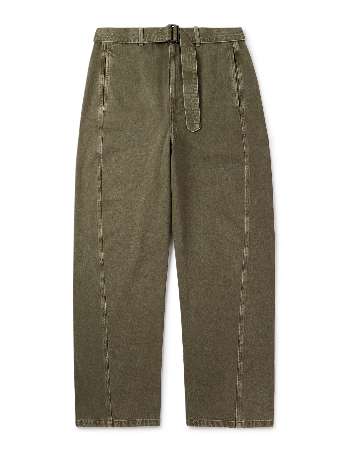Lemaire Twisted Wide-leg Belted Jeans In Green