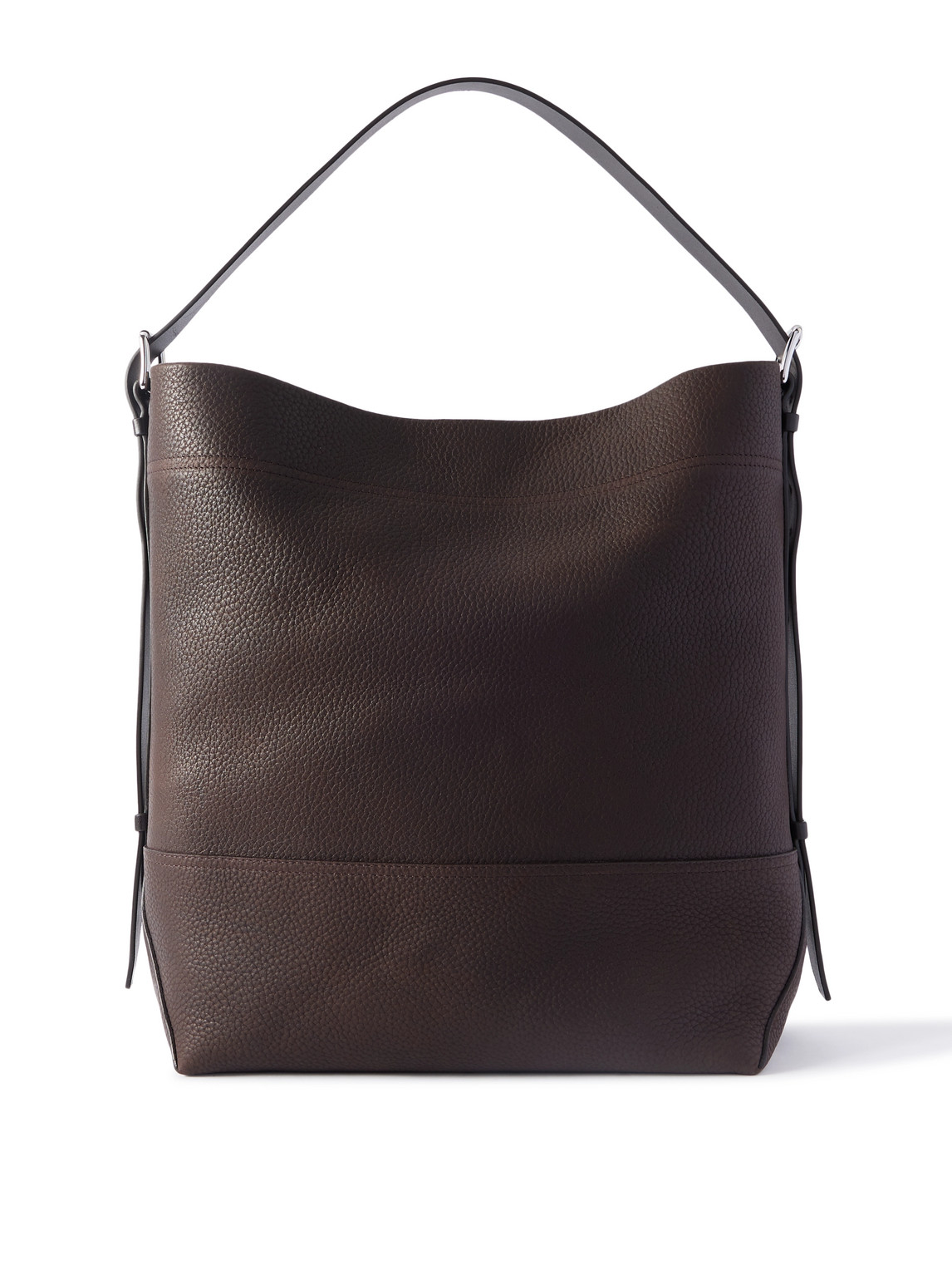 Lemaire Full-grain Leather Tote Bag In Brown