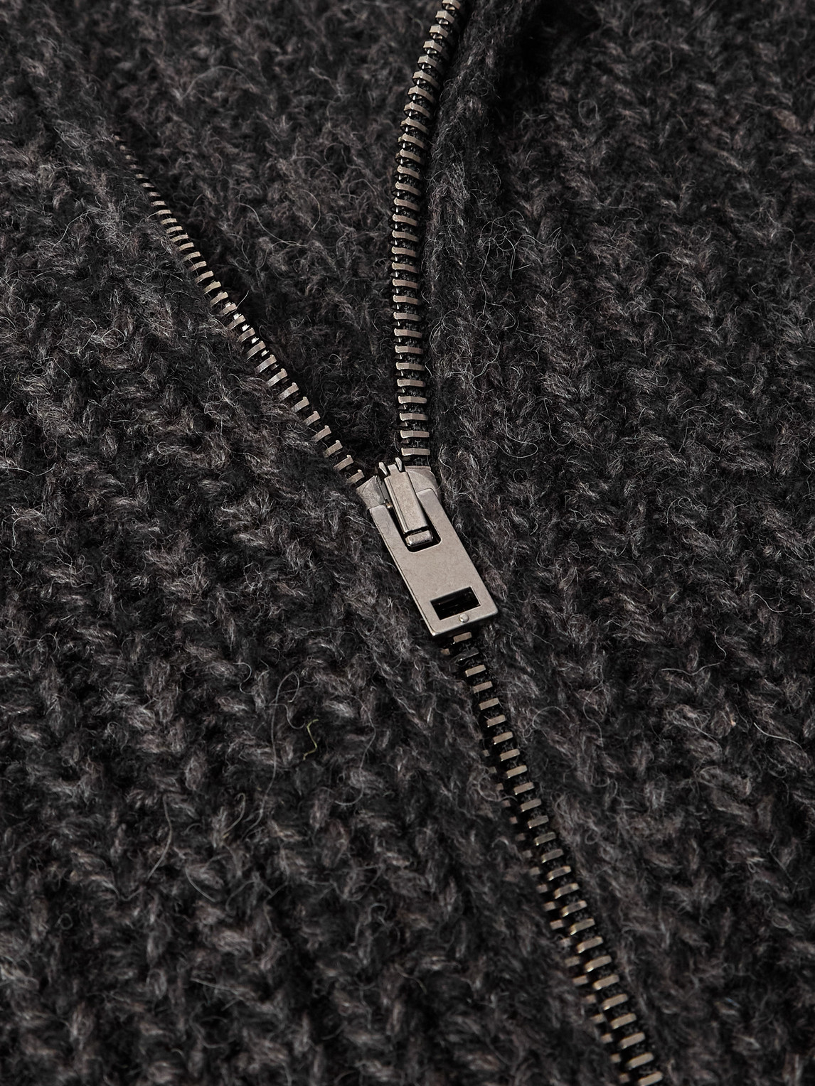 Lemaire Ribbed Alpaca And Yak-blend Cardigan In Black