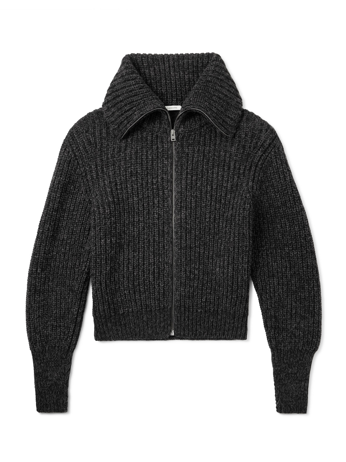 Lemaire Ribbed Alpaca And Yak-blend Cardigan In Black