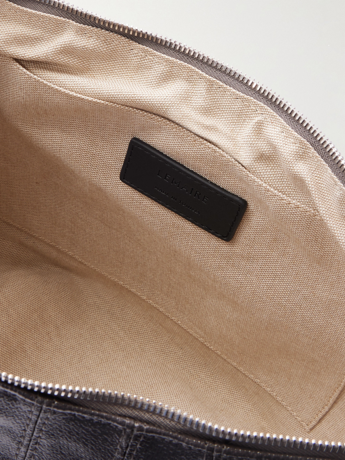 Lemaire Croissant Large Coated-cotton Messenger Bag In Gray