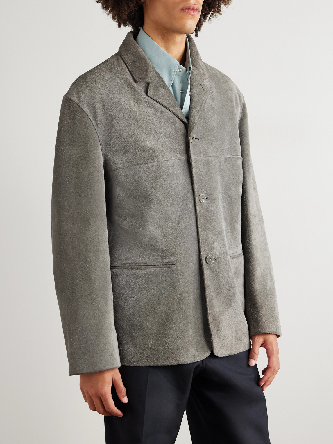  Lemaire - Brushed-suede Jacket - Men - Gray - M 