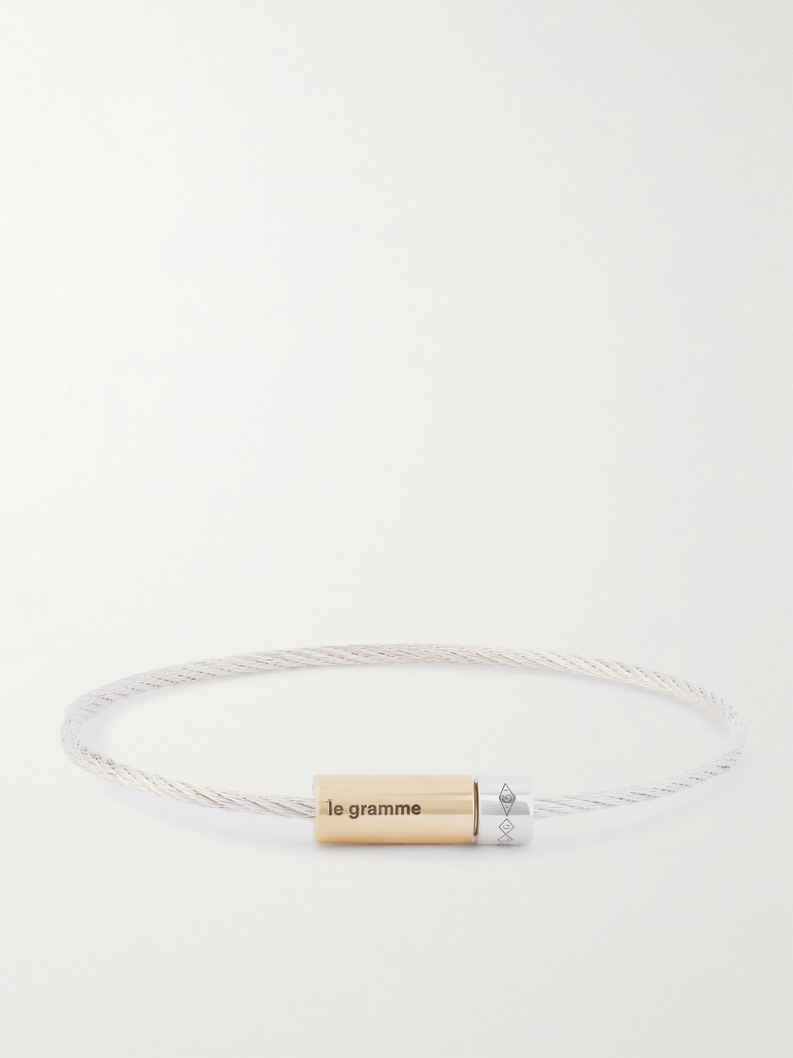 Le Gramme 7g Sterling Silver And 18-karat Gold Bracelet In Metallic