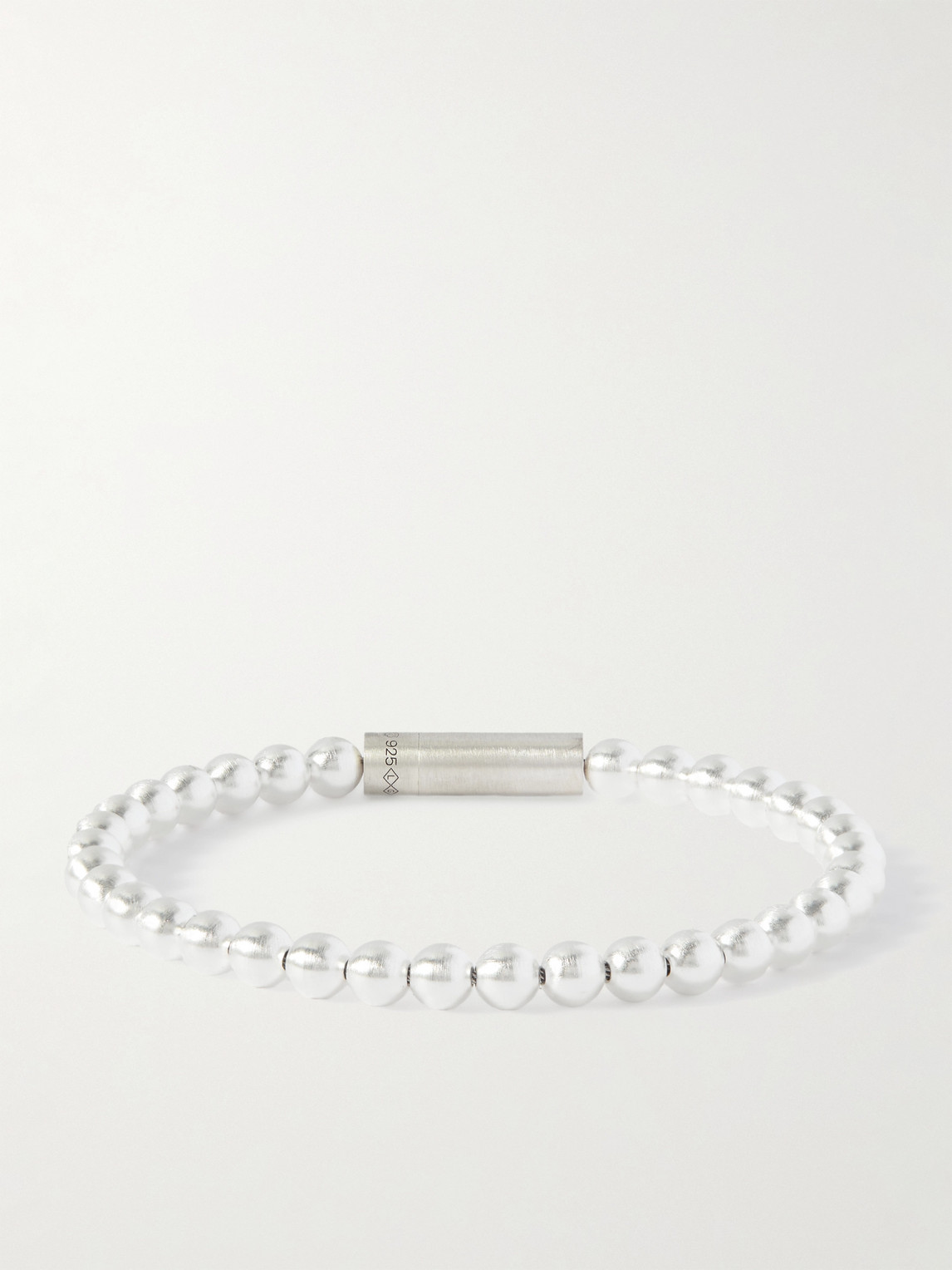 Le Gramme 11g Recycled Sterling Silver Beaded Bracelet In Metallic