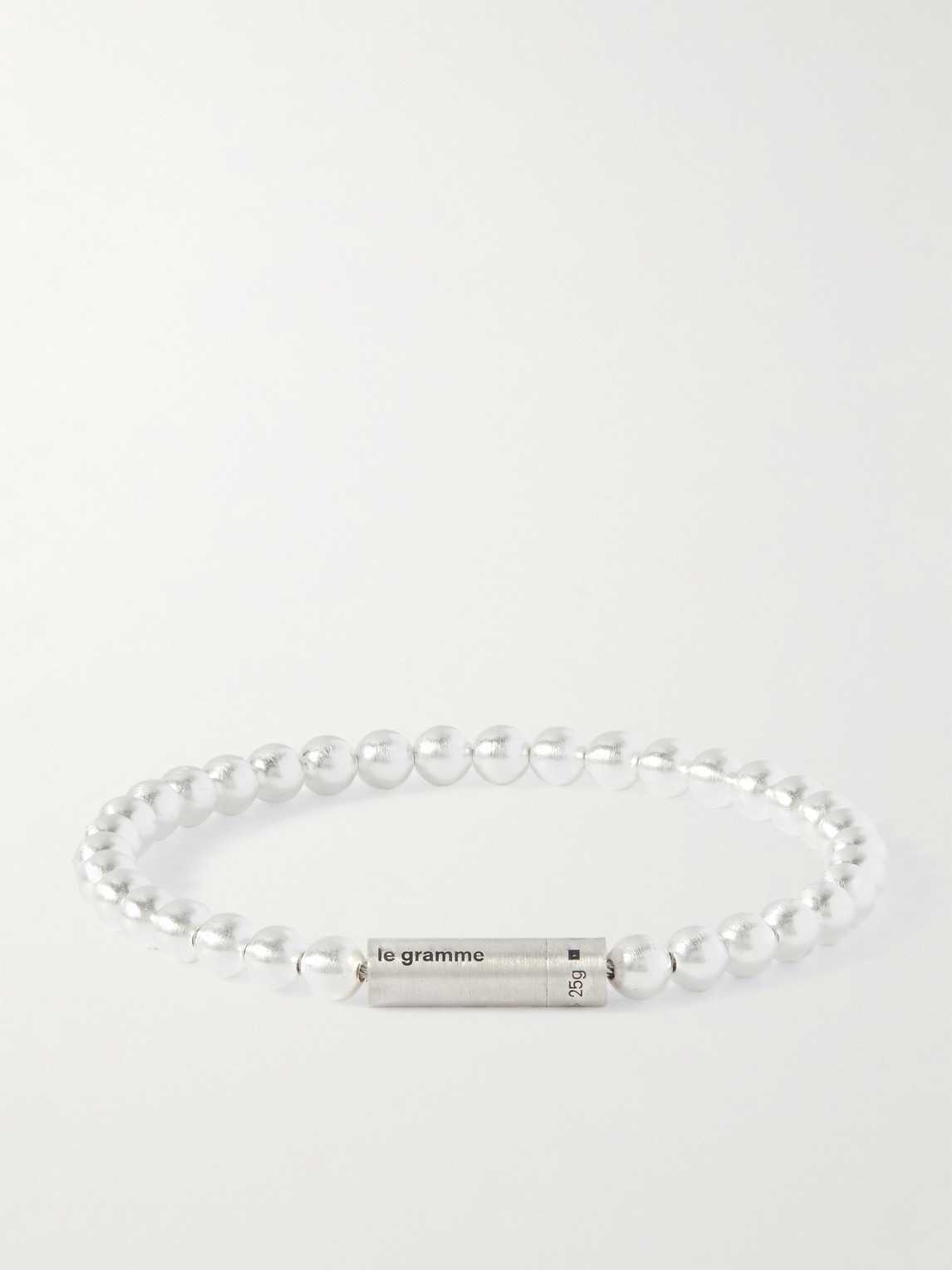 Le Gramme 11g Recycled Sterling Silver Beaded Bracelet In Metallic