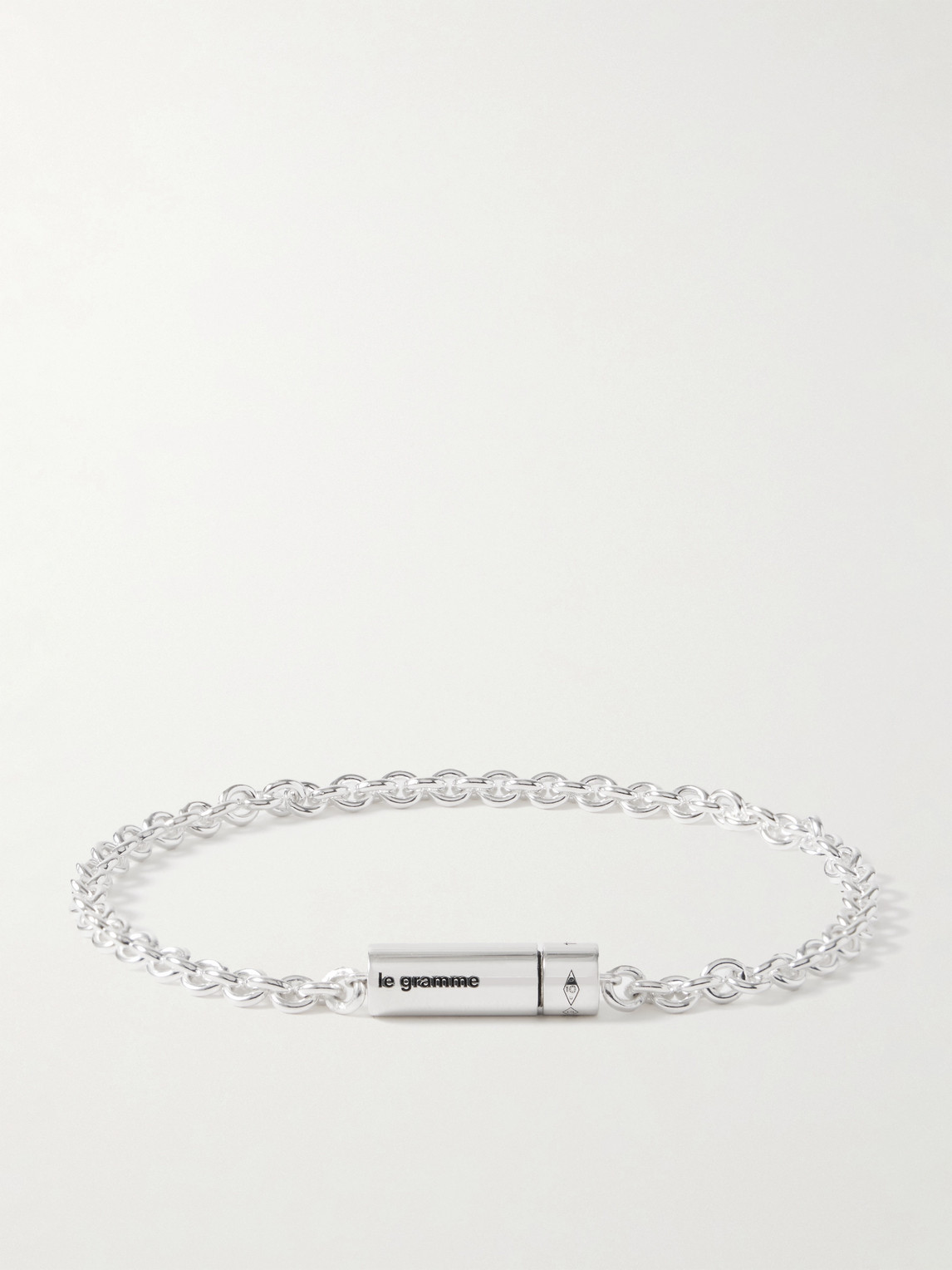 Le Gramme 11g Recycled Sterling Silver Chain Bracelet In Green