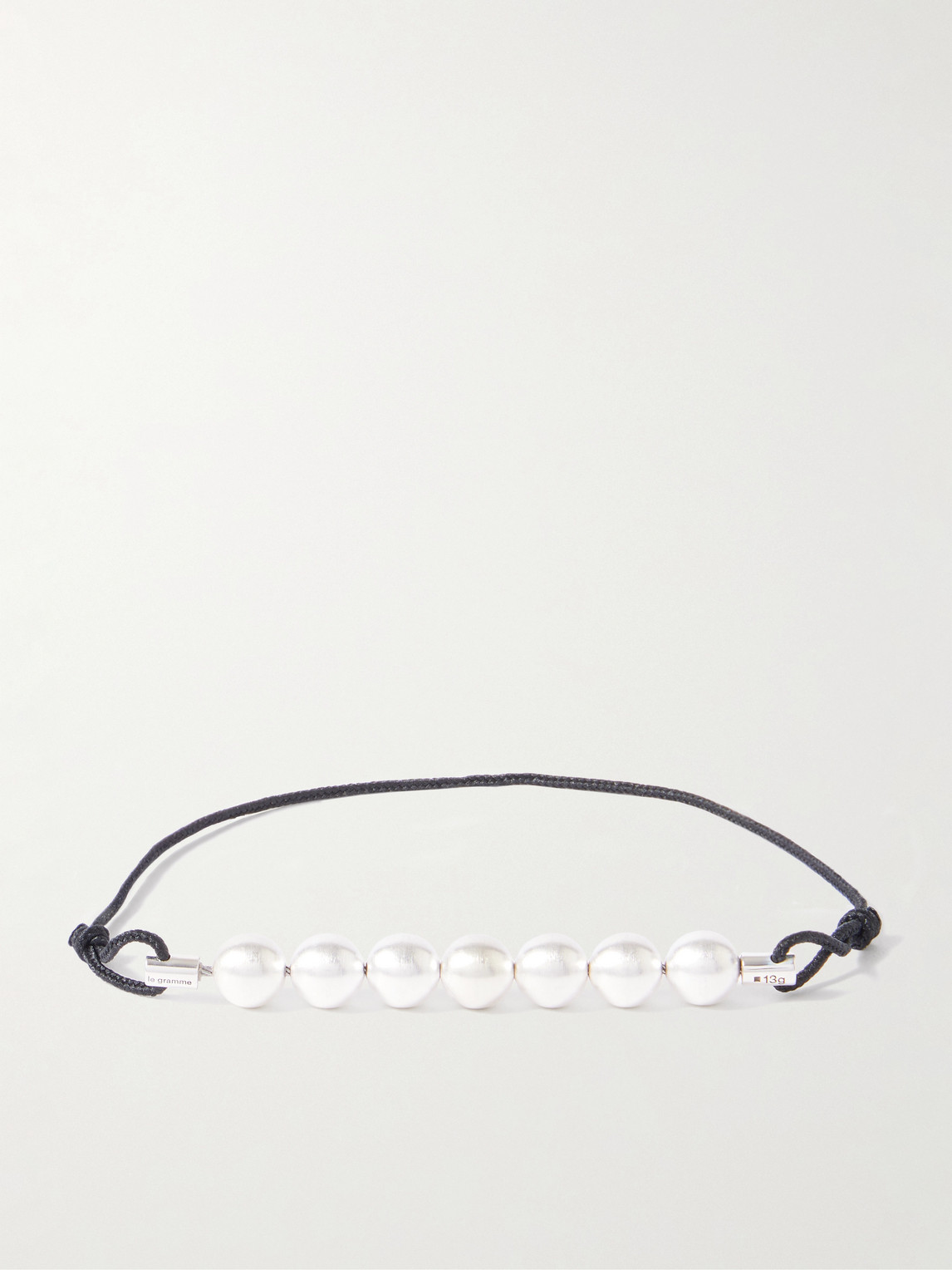 Le Gramme 13g Beaded Sterling Silver And Cord Bracelet In Multi