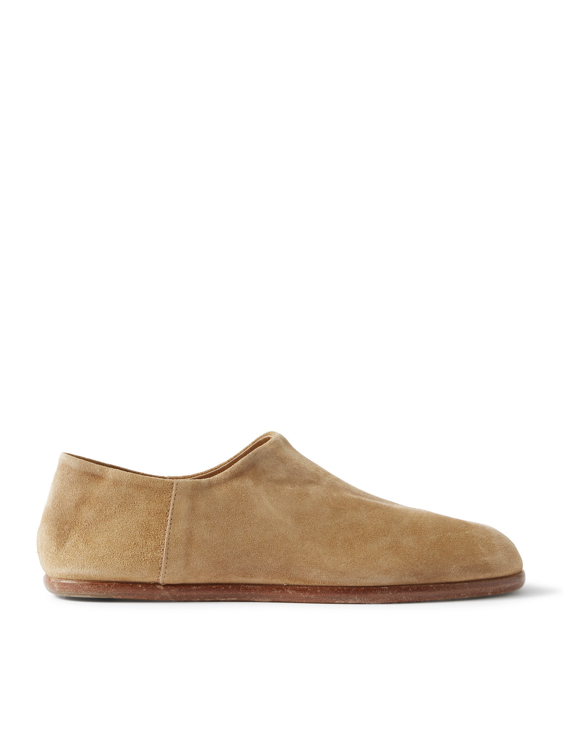 Maison Margiela Tabi Split-toe Collapsible-heel Suede Loafers In Neutral