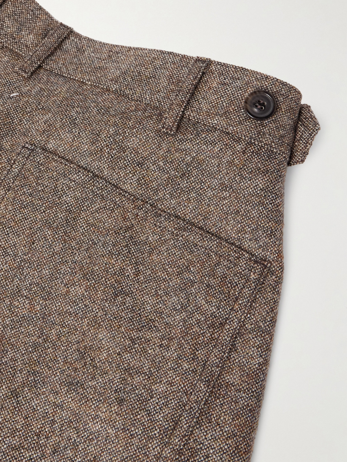 Maison Margiela Wide-leg Wool-canvas Trousers In Brown