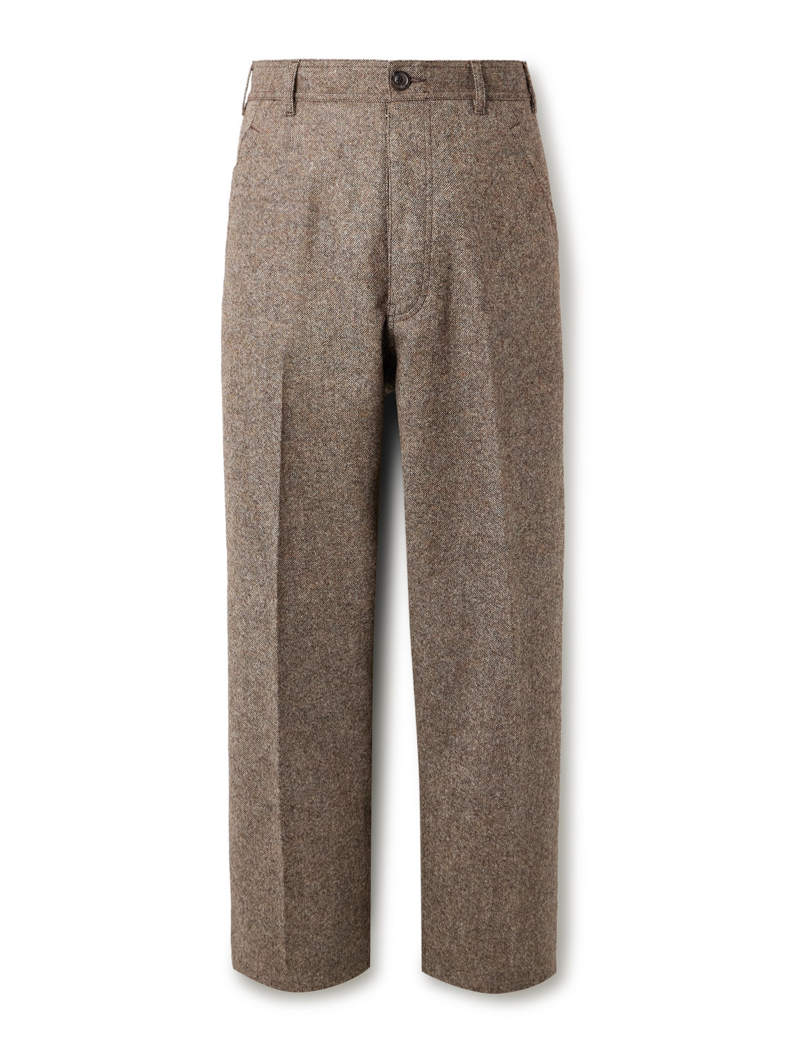 Maison Margiela Wide-leg Wool-canvas Trousers In Brown