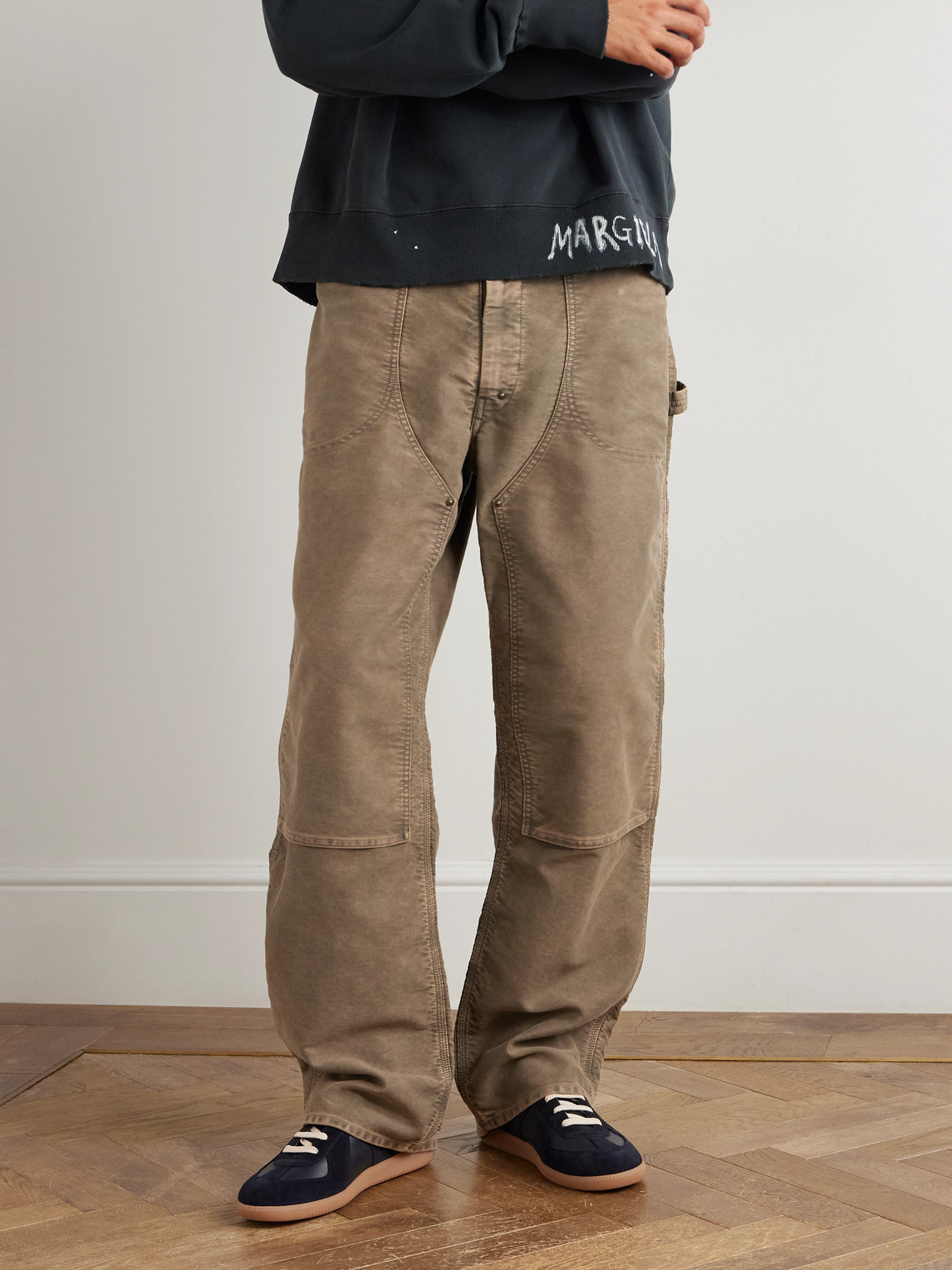 Maison Margiela Casual Low Top Sneakers With Suede Panels In Multi