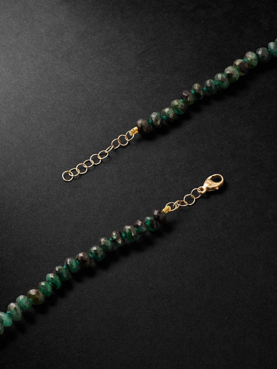  Jia Jia - Oracle Gold Emerald Beaded Necklace - Men - Green 