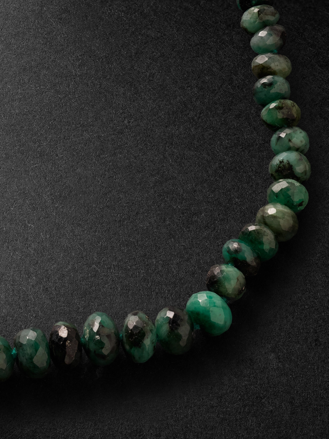  Jia Jia - Oracle Gold Emerald Beaded Necklace - Men - Green 
