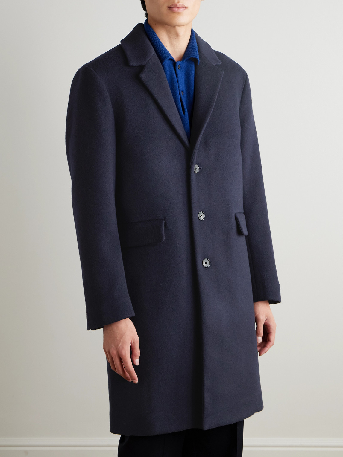  Mr P. - Wool And Cashmere-blend Coat - Men - Blue - Xs 
