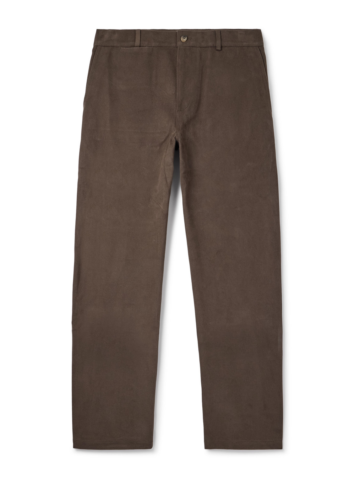 De Bonne Facture Balloon Tapered Cotton-twill Trousers In Brown