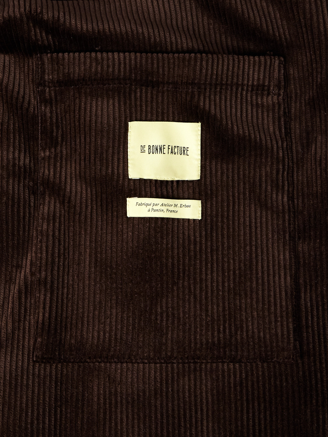 De Bonne Facture Cotton-corduroy Suit Jacket In Black