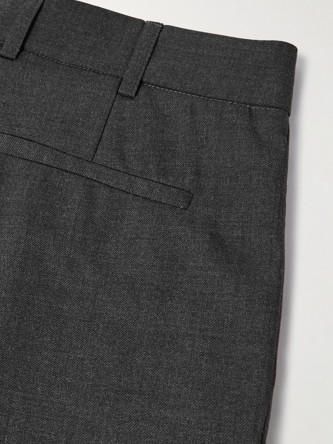 De Bonne Facture Straight-leg Pleated Linen And Wool-blend Suit Trousers In Gray