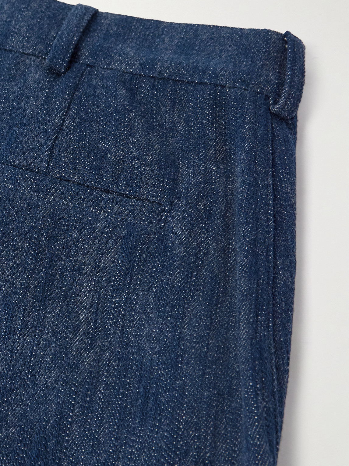 De Bonne Facture Balloon Tapered Cotton And Virgin Wool-blend Trousers In Blue