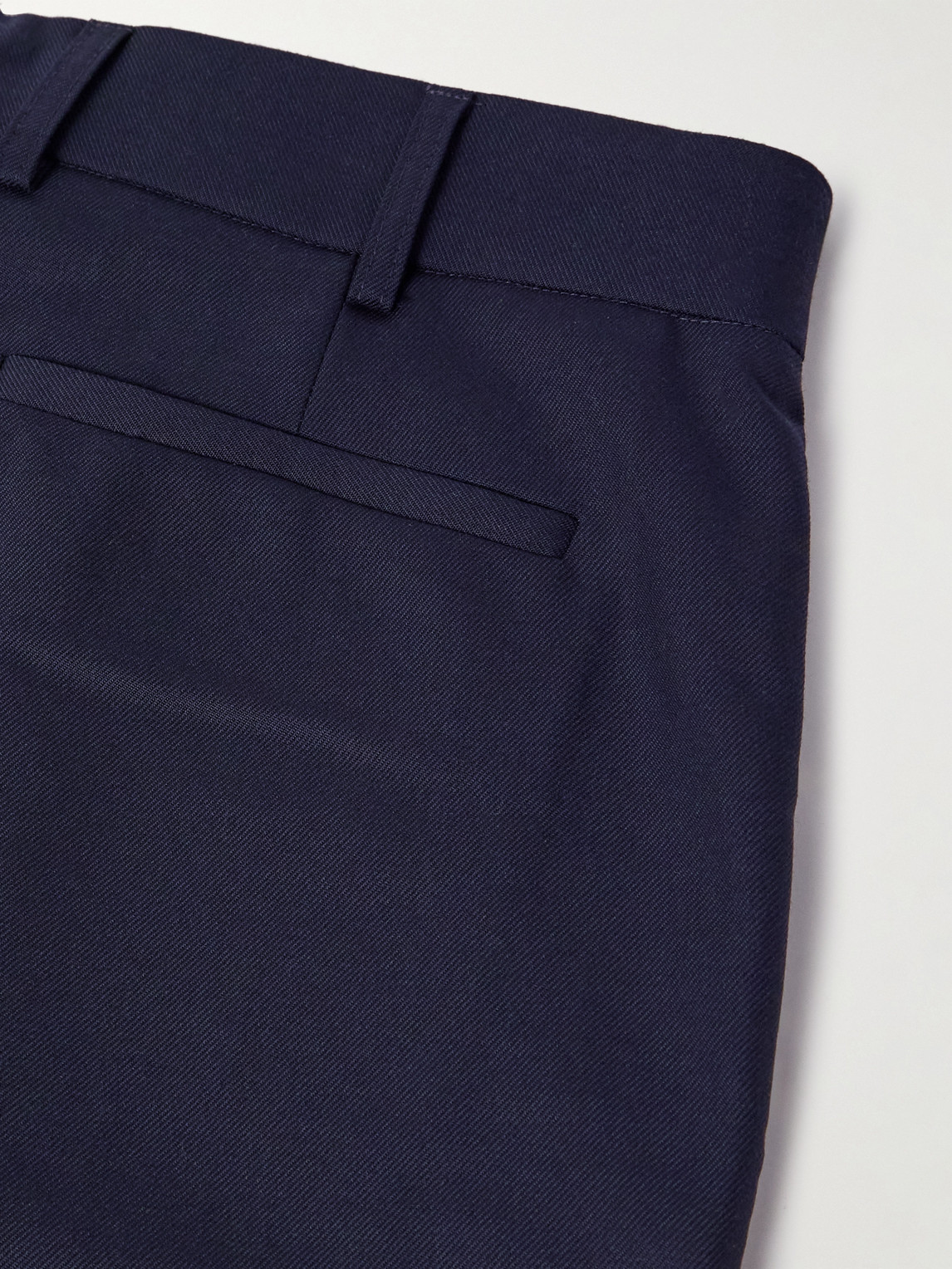 De Bonne Facture Straight-leg Pleated Super 130s Wool Suit Trousers In Blue