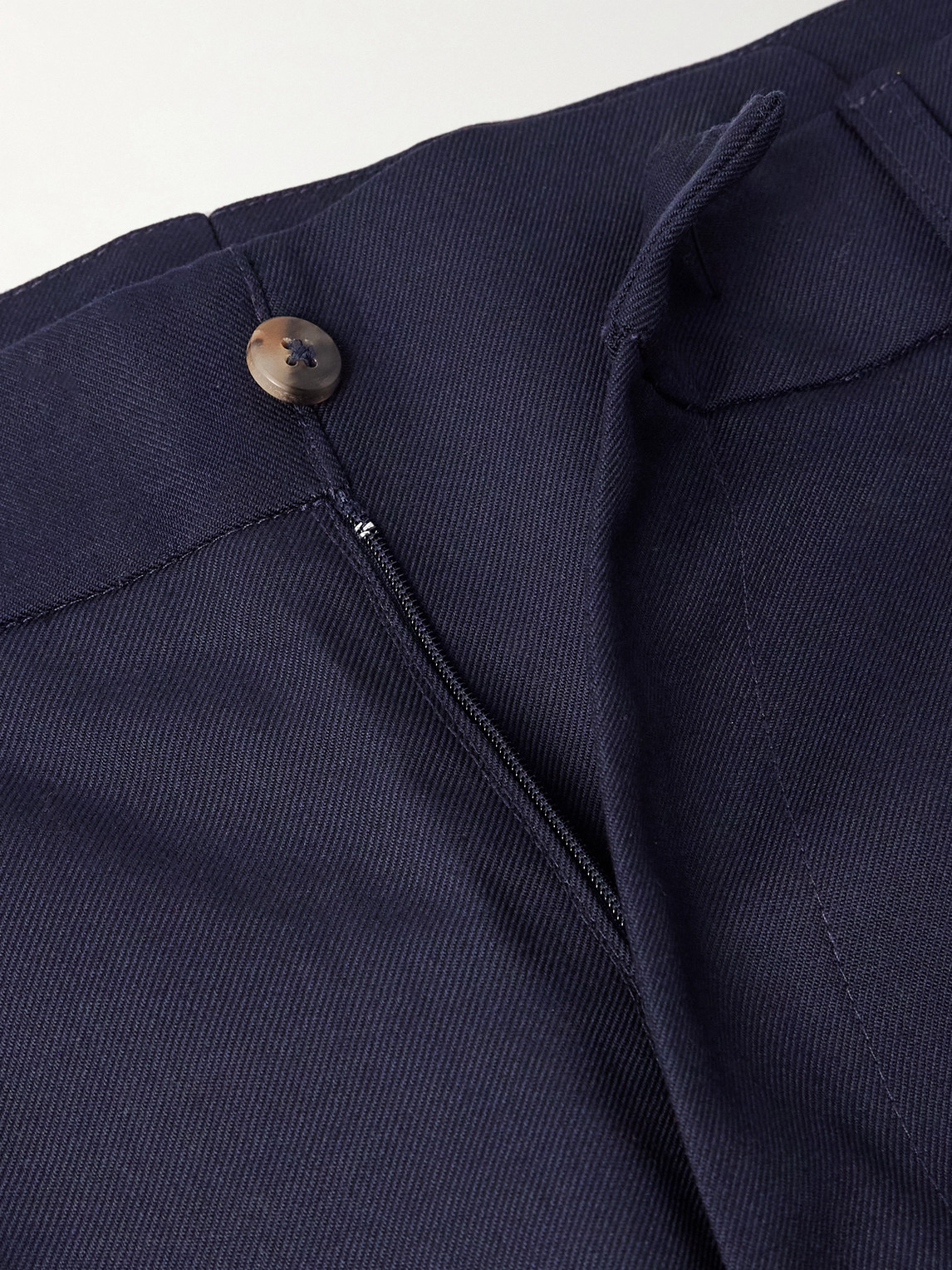 De Bonne Facture Straight-leg Pleated Super 130s Wool Suit Trousers In Blue