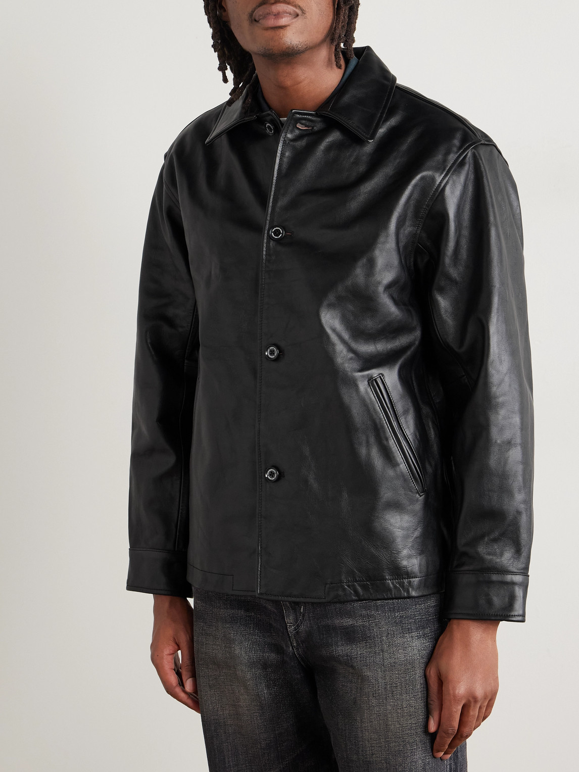  Neighborhood - Leather Jacket - Men - Black - S 