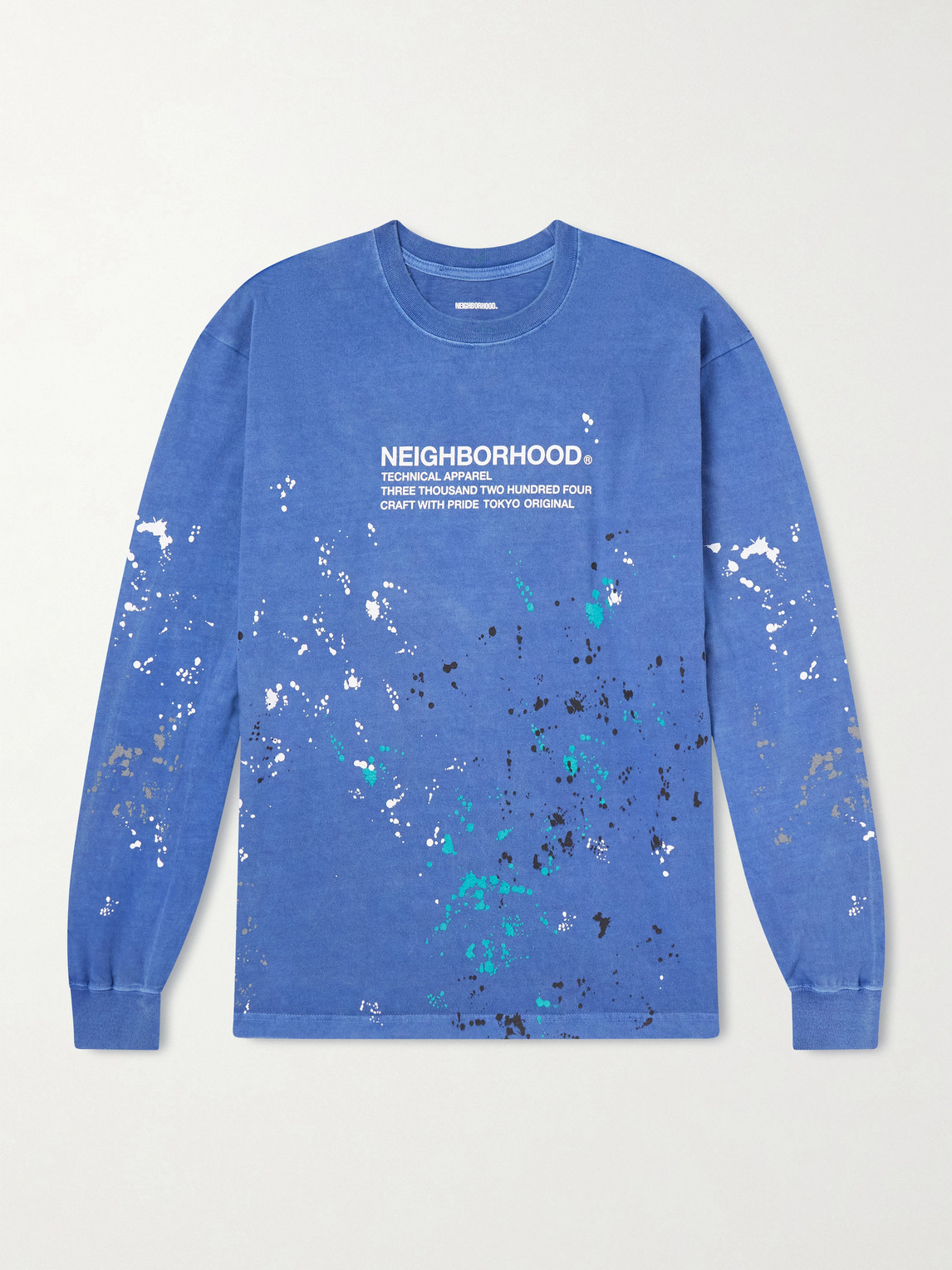 Neighborhood Paint-plattered Logo-Print Cotton-Jersey T-hirt - Men
