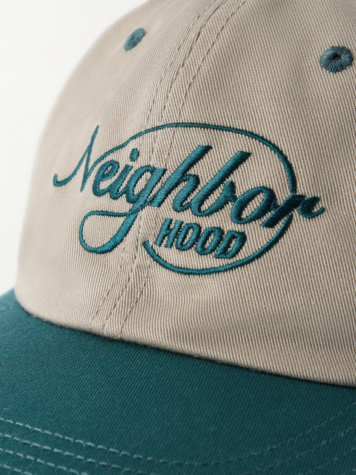 Neighborhood Two-tone Logo-embroidered Twill Baseball Cap In Green