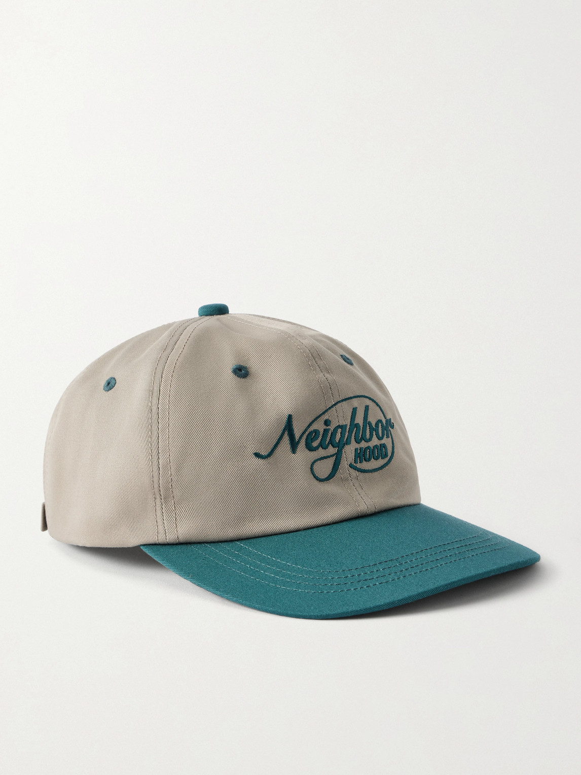 Neighborhood Two-tone Logo-embroidered Twill Baseball Cap In Green
