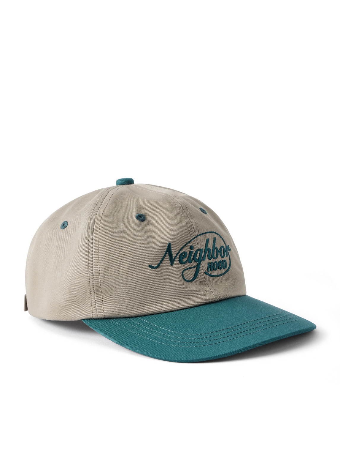 Neighborhood Two-tone Logo-embroidered Twill Baseball Cap In Green