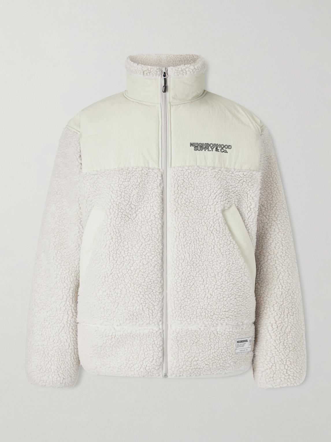 Neighborhood Logo-Embroidered Shell-Trimmed Fleece Jacketen
