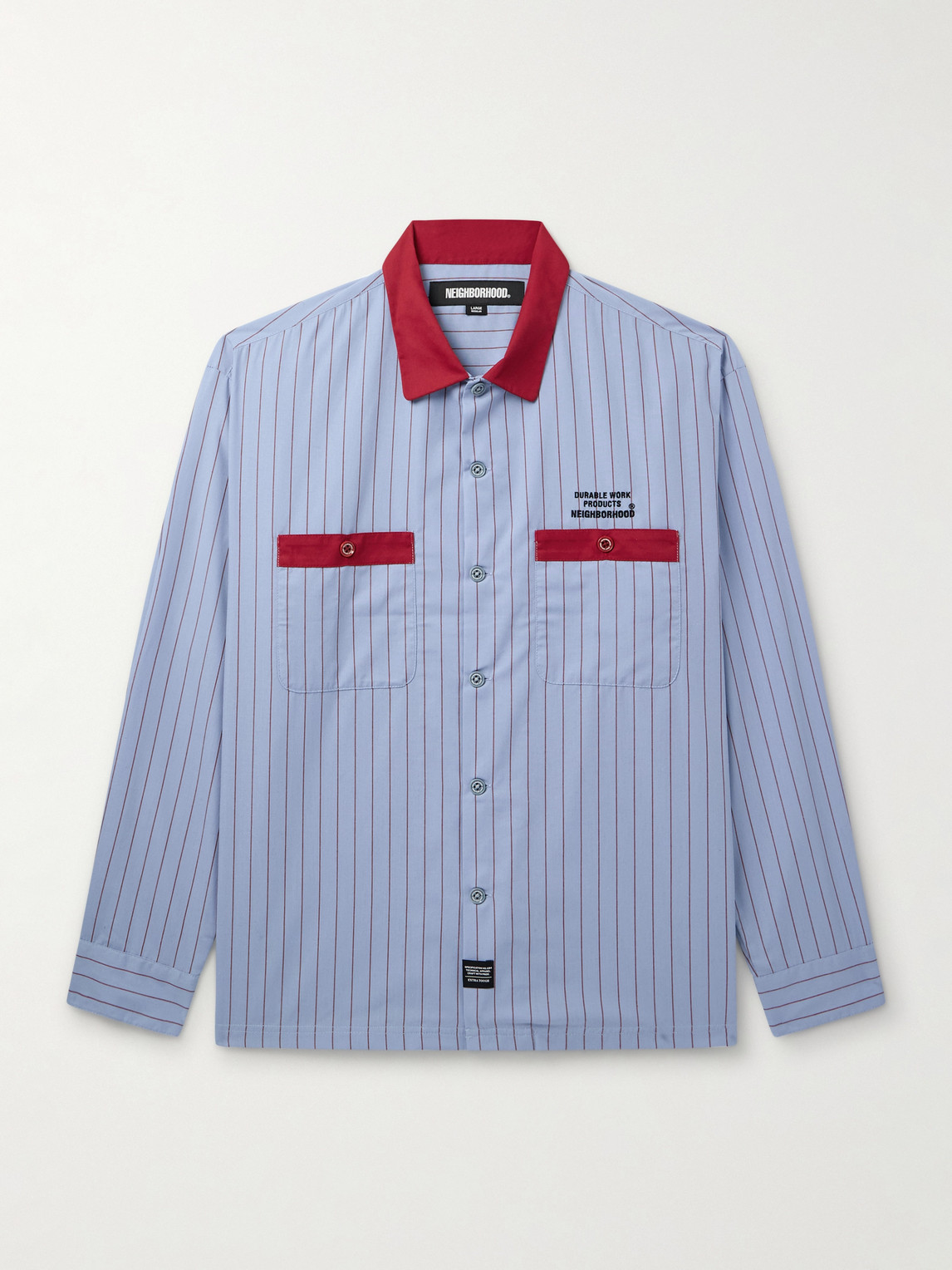Neighborhood Neighborhood - Logo-Embroidered Striped Woven Shirt - Men - Blue - M aus 65% Polyester 35% Cotton in Blue