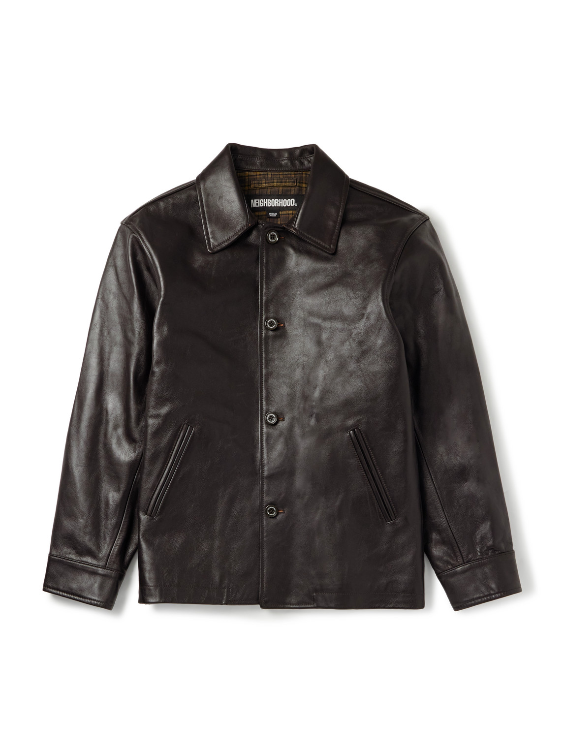 Neighborhood Leather Jacket In Gray | ModeSens