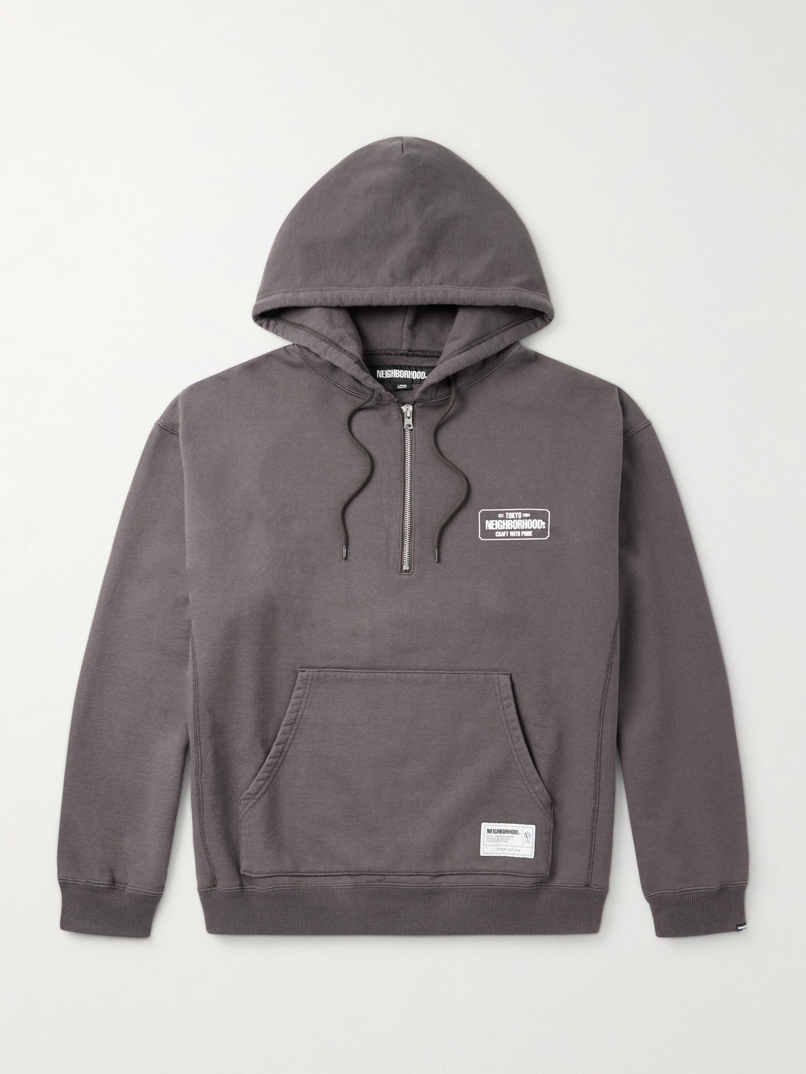 Neighborhood – Logo-Print Cotton-Jersey Half-Zip Hoodie
