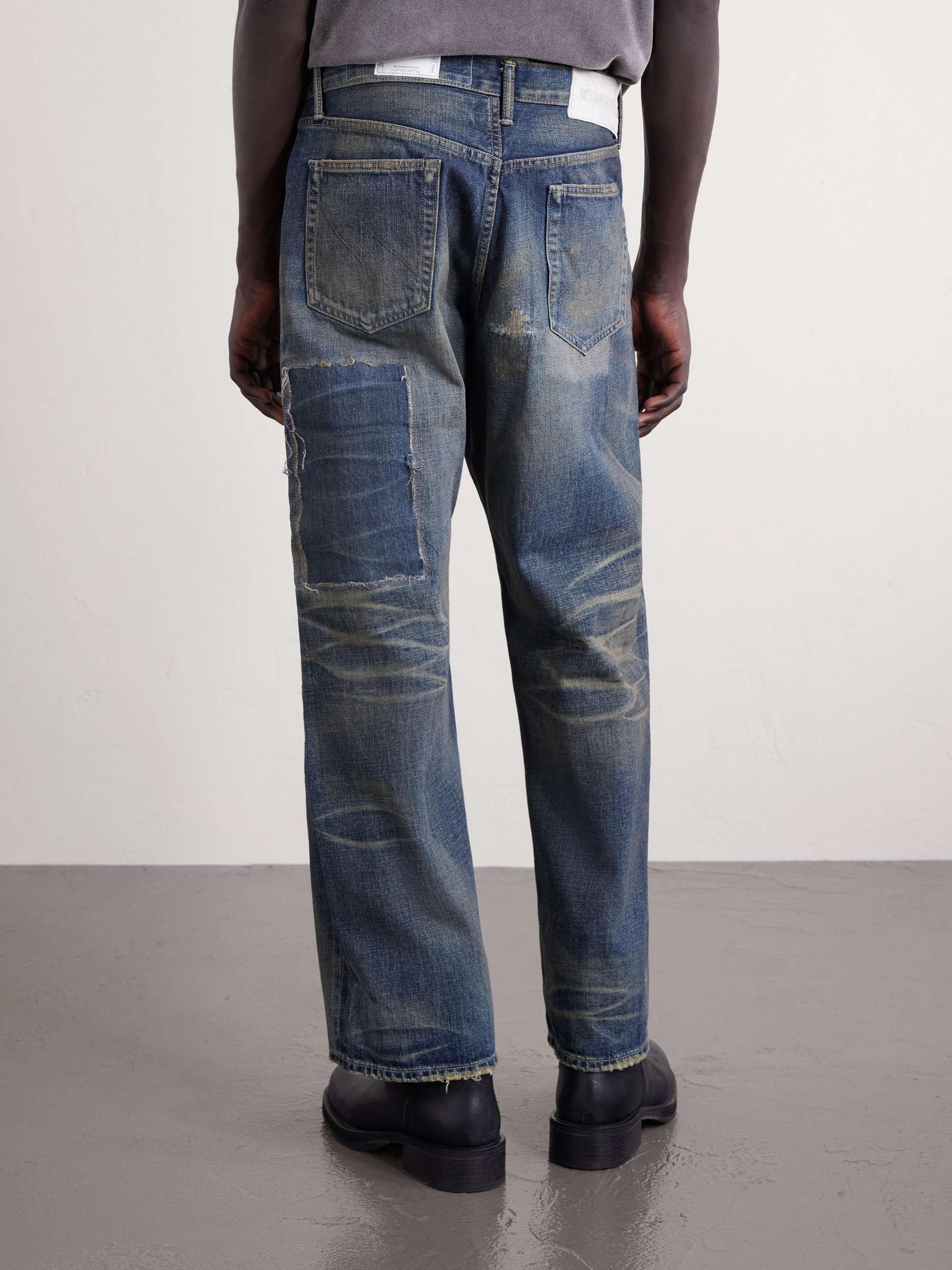NEIGHBORHOOD Savage Distressed Wide-Leg Jeans for Men | MR PORTER