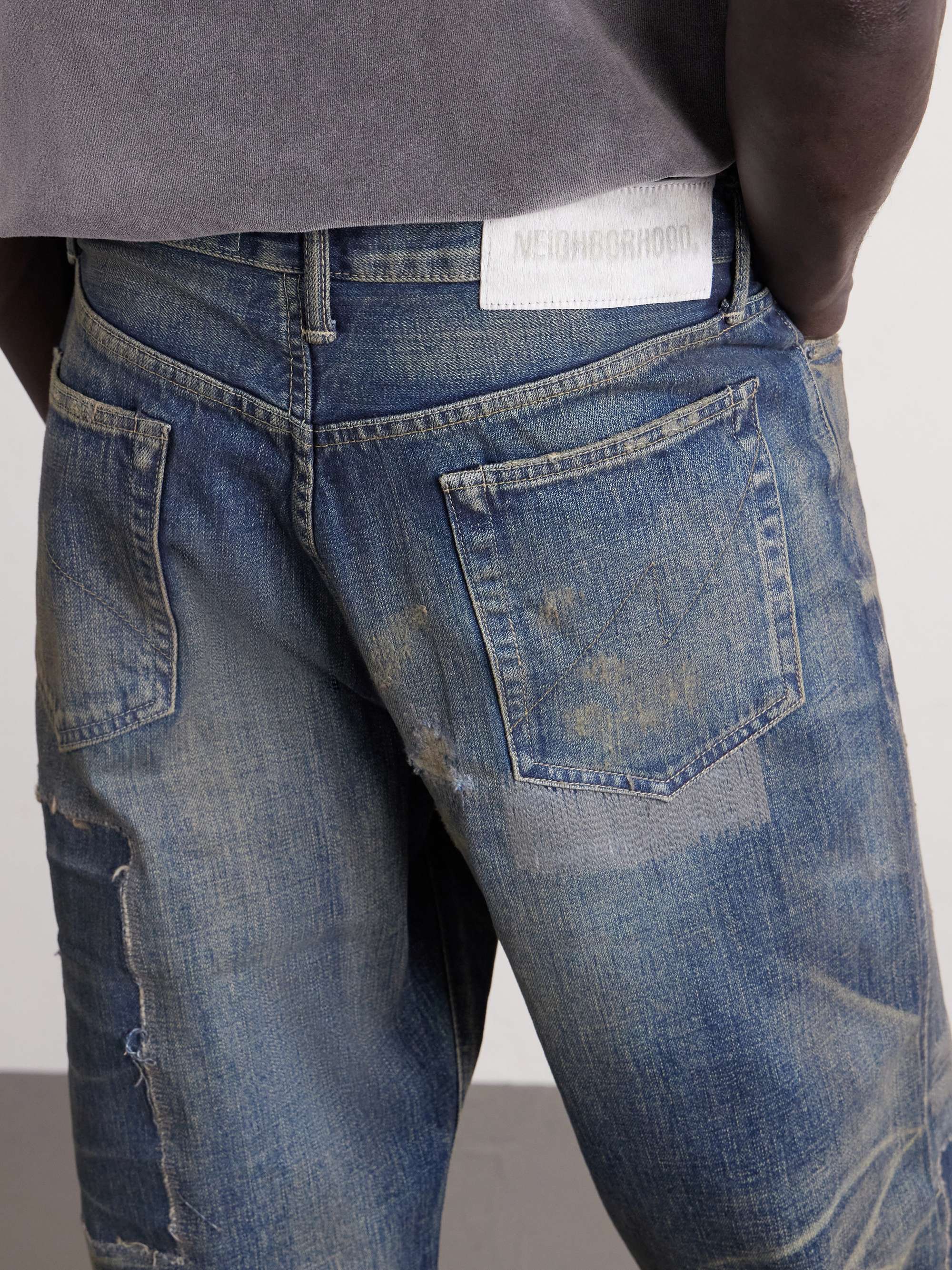 NEIGHBORHOOD Savage Distressed Wide-Leg Jeans for Men | MR PORTER