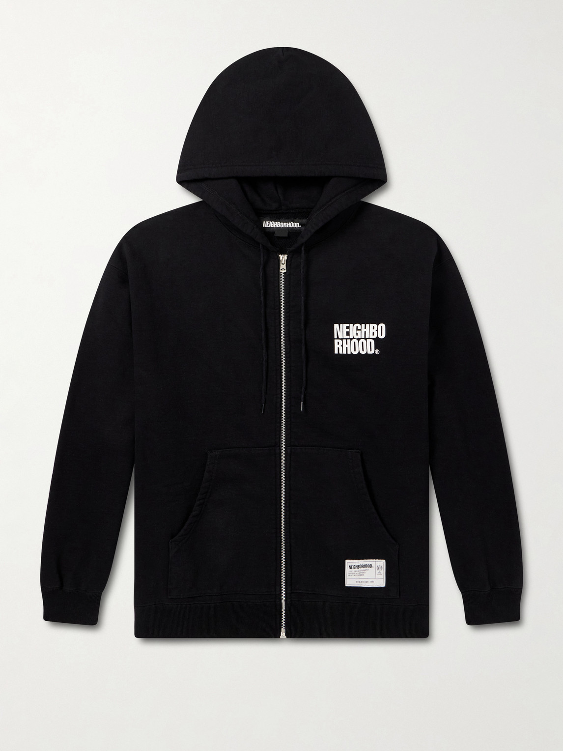 Neighborhood Logo-Print Cotton-Jersey Hoodieen